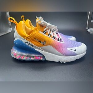 Nike Air Max 270 Gradient Pink Purple Yellow Sneakers